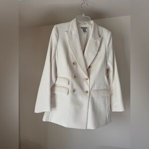 Elegant Cream Double-Breasted Women's H&M Blazer